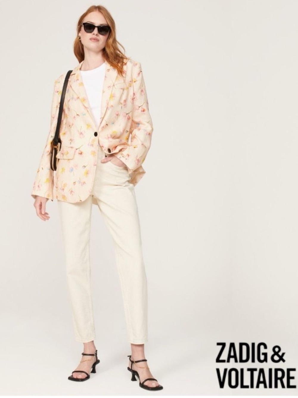 NWT Zadig & Voltaire Vegy Lin Courtney Floral Blazer Size 36 Linen Blend New
